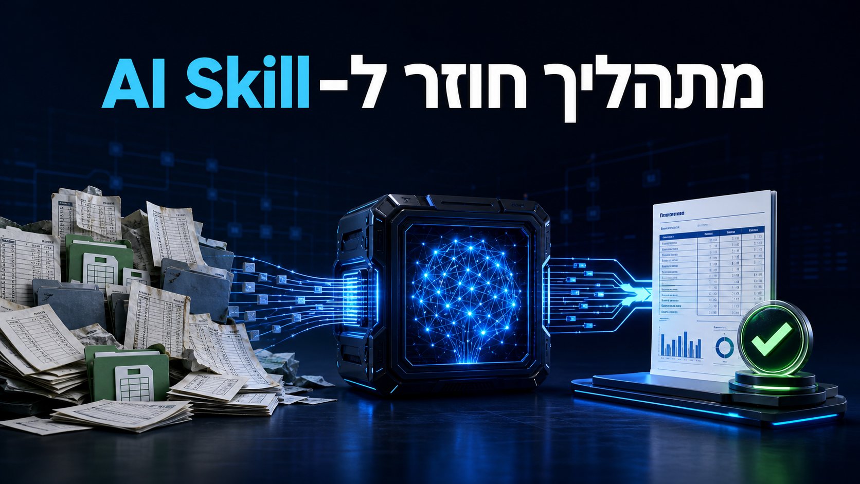 מסמכים פיננסיים לא מסודרים עוברים דרך מנוע AI ומופקים כדוח מבוקר ומאושר